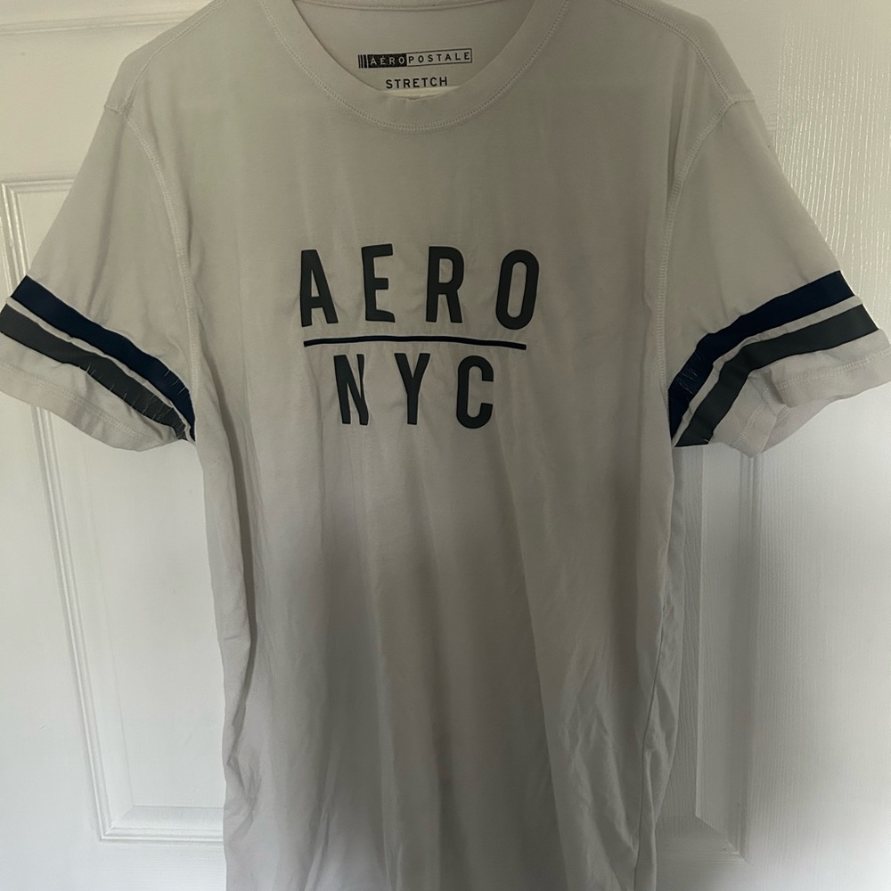 Aeropostale White Short Sleeve Tee with Bold Text
